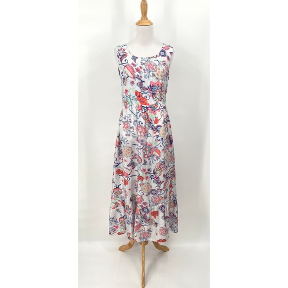 Sundance Dresses & Skirts - SUNDANCE Dress Womens Small Light Gray Multi Floral Print Silk Sleeveless Maxi